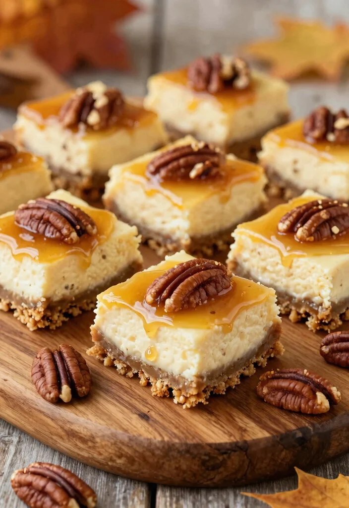 15 Pecan Cheesecake Bars Ideas Crunchy Creamy Layers - 3. Maple Pecan Cheesecake Bars 1