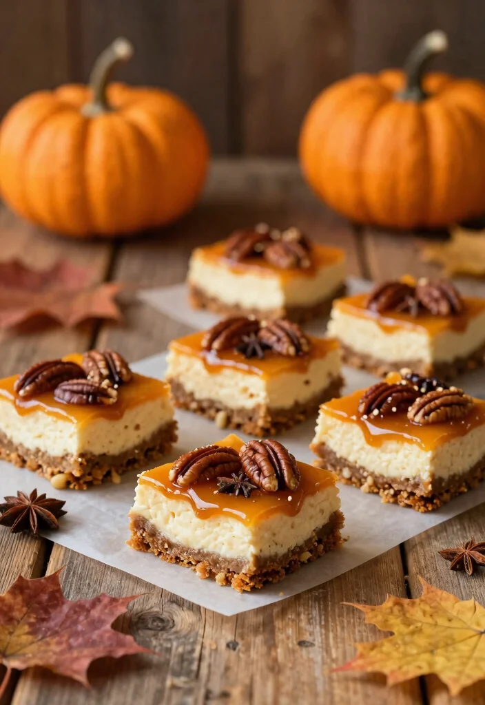 15 Pecan Cheesecake Bars Ideas Crunchy Creamy Layers - 6. Pumpkin Pecan Cheesecake Bars 1