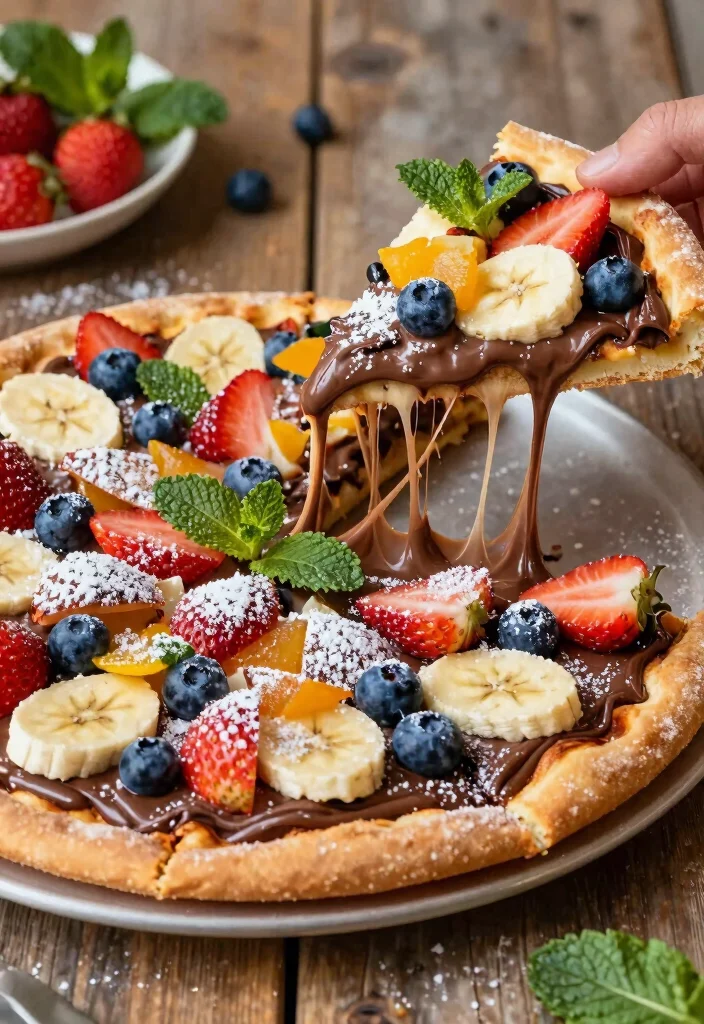 15 Pizza Story Instagram Ideas Aesthetic Food Content - 2. Whimsical Dessert Pizza 1