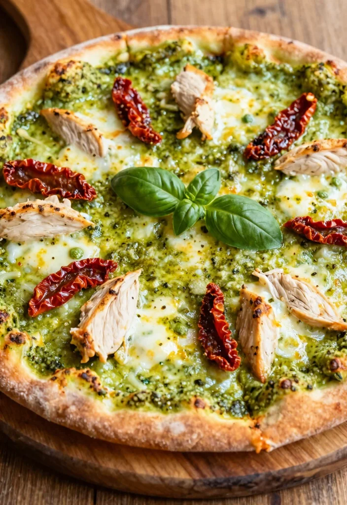 15 Pizza Story Instagram Ideas Aesthetic Food Content - 5. Savory Pesto Chicken Pizza 1
