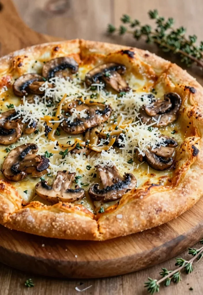 15 Puff Pastry Pizza Ideas: Flaky Fast Appetizers - 10. Savory Mushroom and Thyme Puff Pastry Pizza 1