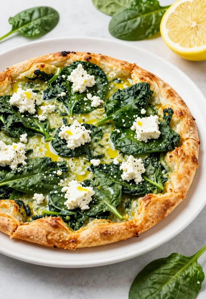 15 Puff Pastry Pizza Ideas: Flaky Fast Appetizers - 6. Spinach and Feta Puff Pastry Pizza 1
