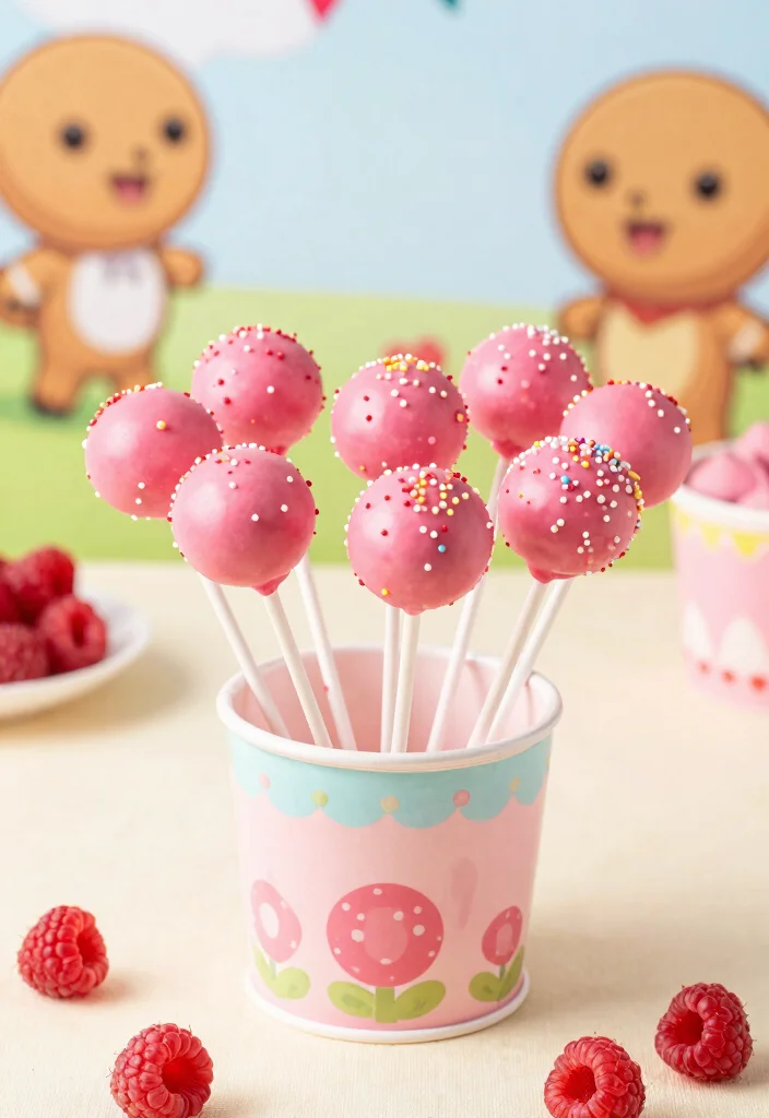 15 Raspberry Cookie Run Ideas Inspired Fan Art and Desserts - 2. Raspberry Cookie Run Cake Pops 1