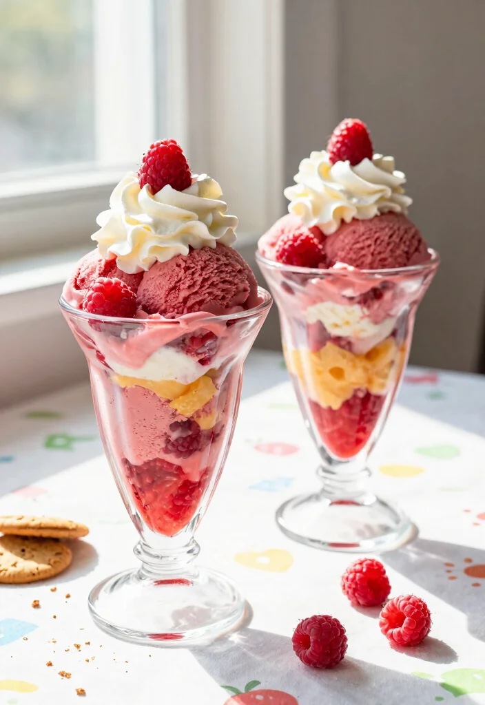 15 Raspberry Cookie Run Ideas Inspired Fan Art and Desserts - 5. Raspberry Cookie Ice Cream Sundaes 1
