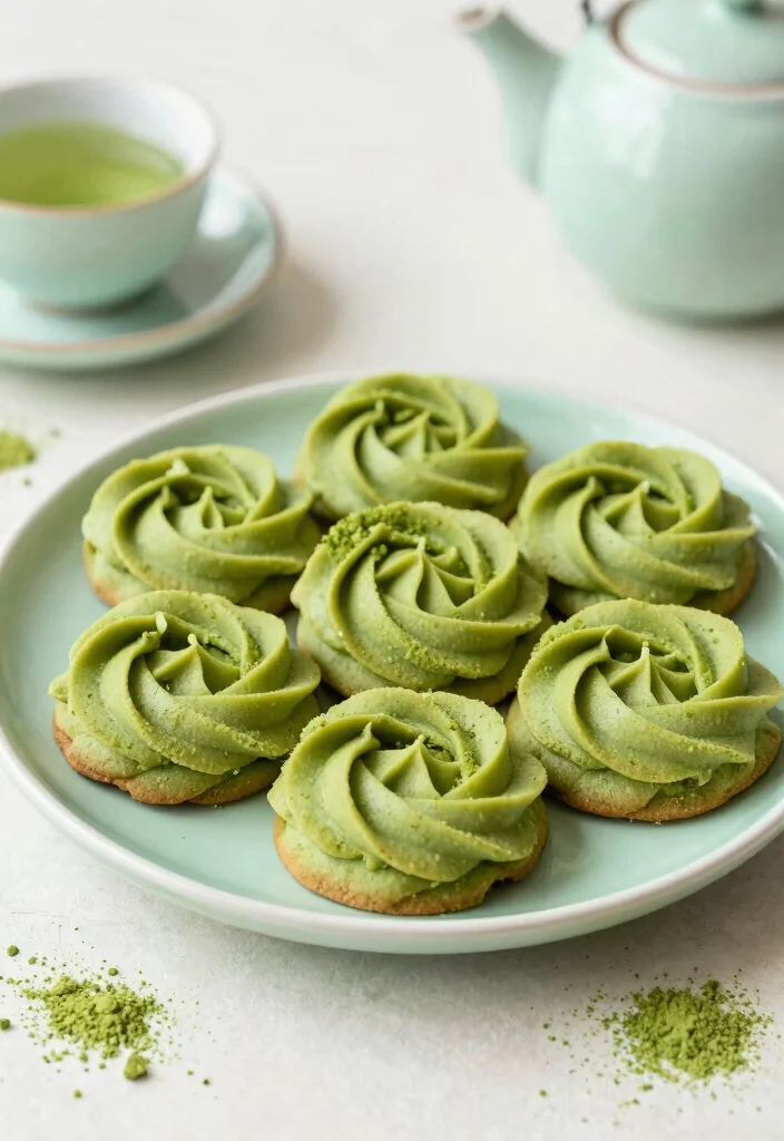 15 Rosettes Cookie Recipe Ideas: Crisp Classic Holiday Treats - 3. Matcha Green Tea Rosettes 1