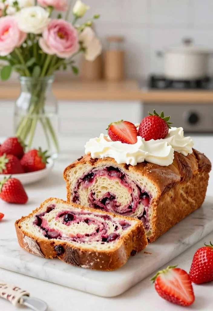 15 Sourdough Cinnamon Bread Ideas: Sweet Swirled Loaves - 10. Strawberry Shortcake Sourdough Cinnamon Bread 1