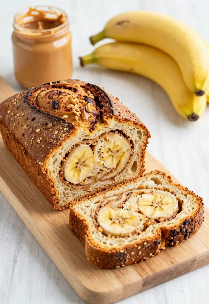 15 Sourdough Cinnamon Bread Ideas: Sweet Swirled Loaves - 13. Peanut Butter Banana Sourdough Cinnamon Bread 1