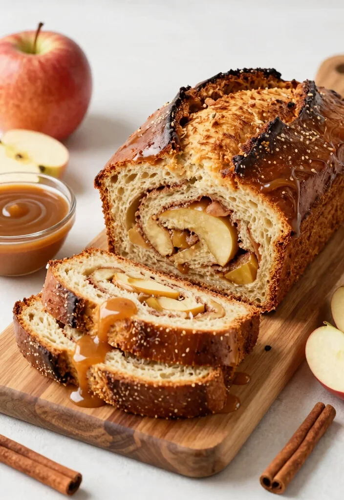 15 Sourdough Cinnamon Bread Ideas: Sweet Swirled Loaves - 7. Caramel Apple Sourdough Cinnamon Bread 1