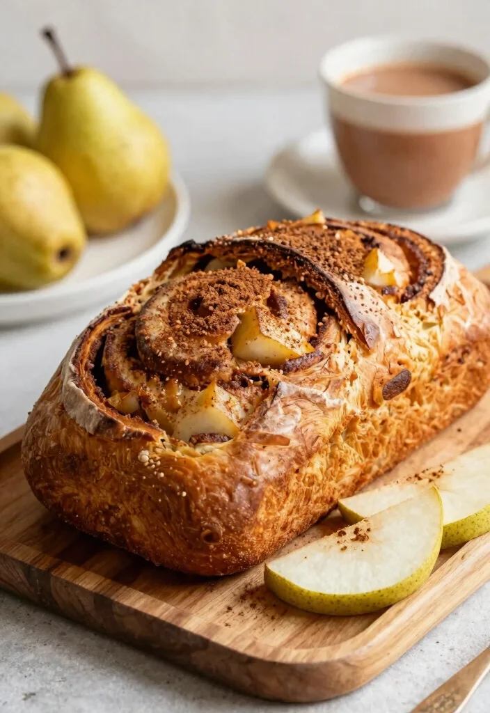 15 Sourdough Cinnamon Bread Ideas: Sweet Swirled Loaves - 9. Spiced Pear Sourdough Cinnamon Bread 1