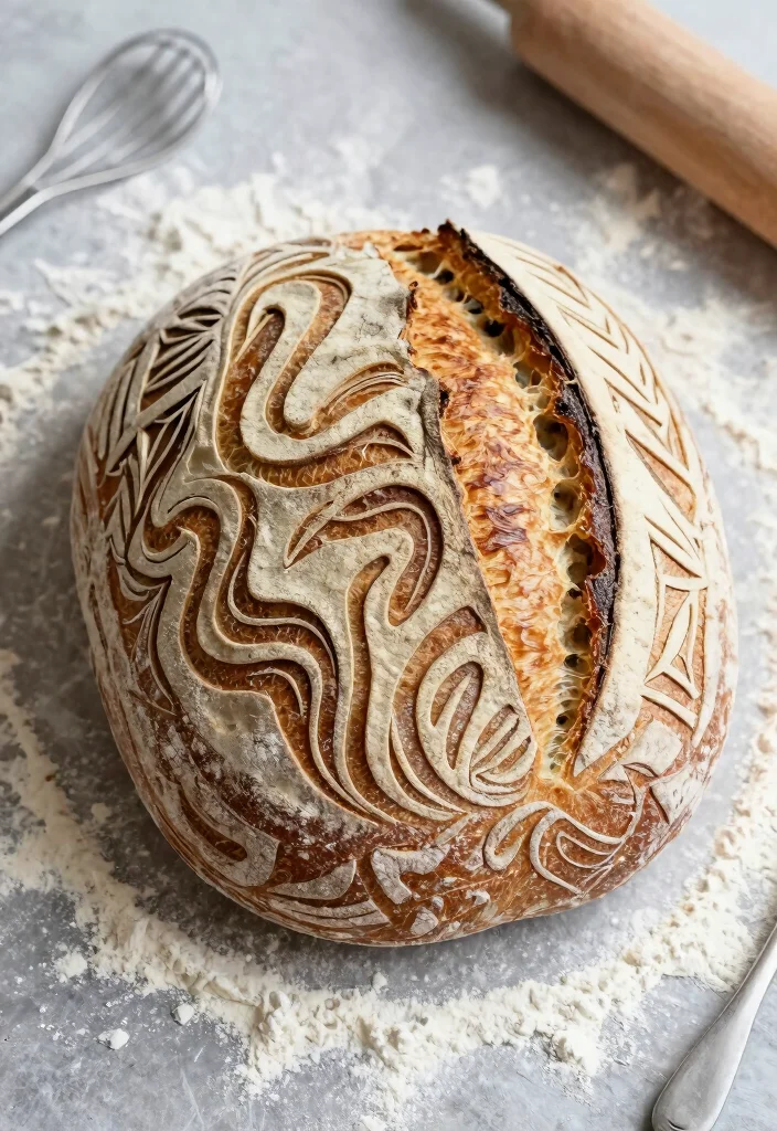 15 Sourdough Cut Designs Ideas: Beautiful Scoring Patterns - 14. Abstract Cuts 1