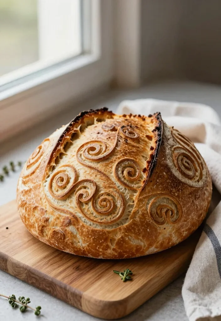 15 Sourdough Cut Designs Ideas: Beautiful Scoring Patterns - 7. Curls and Swirls 1