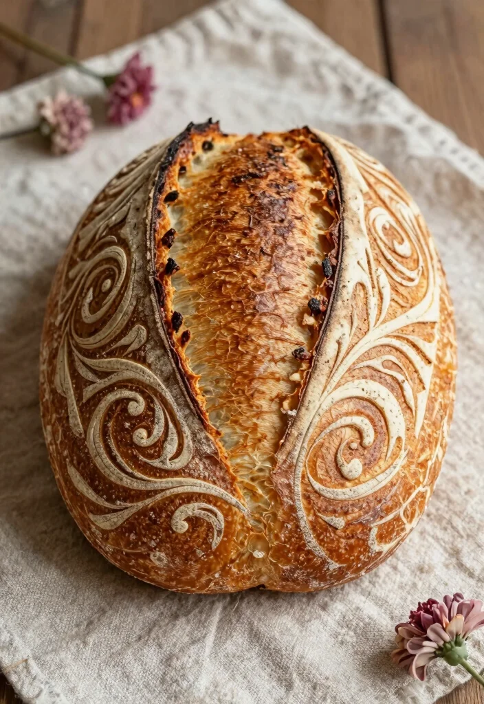 15 Sourdough Cut Designs Ideas: Beautiful Scoring Patterns - 9. Swirling Vines 1