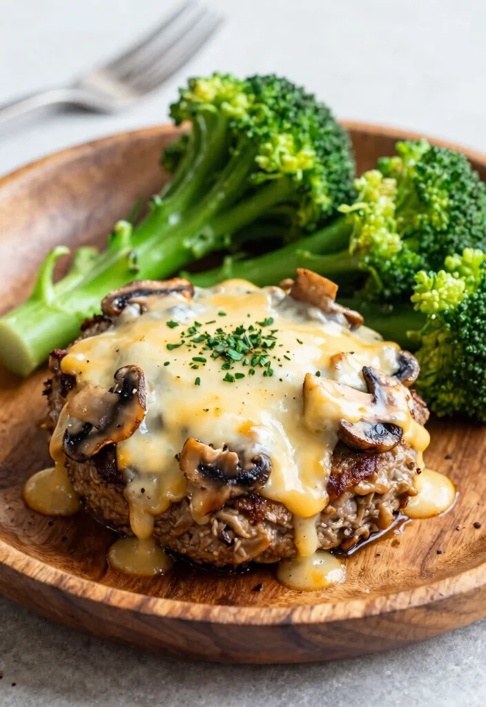 16 Baked Hamburger Steak Ideas: Savory Oven Classics - 4. Mushroom and Swiss Baked Hamburger Steak 1