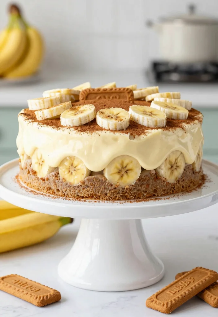 16 Biscoff Banana Pudding Ideas: Creamy Spiced Twist - 3. No-Bake Biscoff Banana Pudding Cake 1