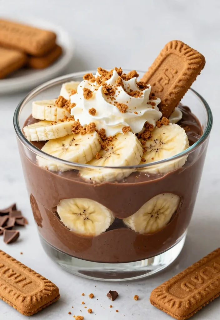 16 Biscoff Banana Pudding Ideas: Creamy Spiced Twist - 8. Chocolate Biscoff Banana Pudding 1