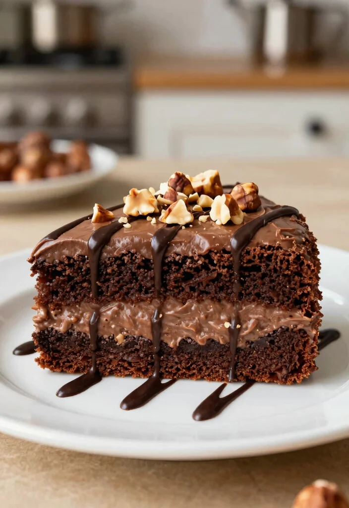 16 Brownie Cake Ideas: Layered Chocolate Desserts - 10. Chocolate Hazelnut Brownie Cake 1