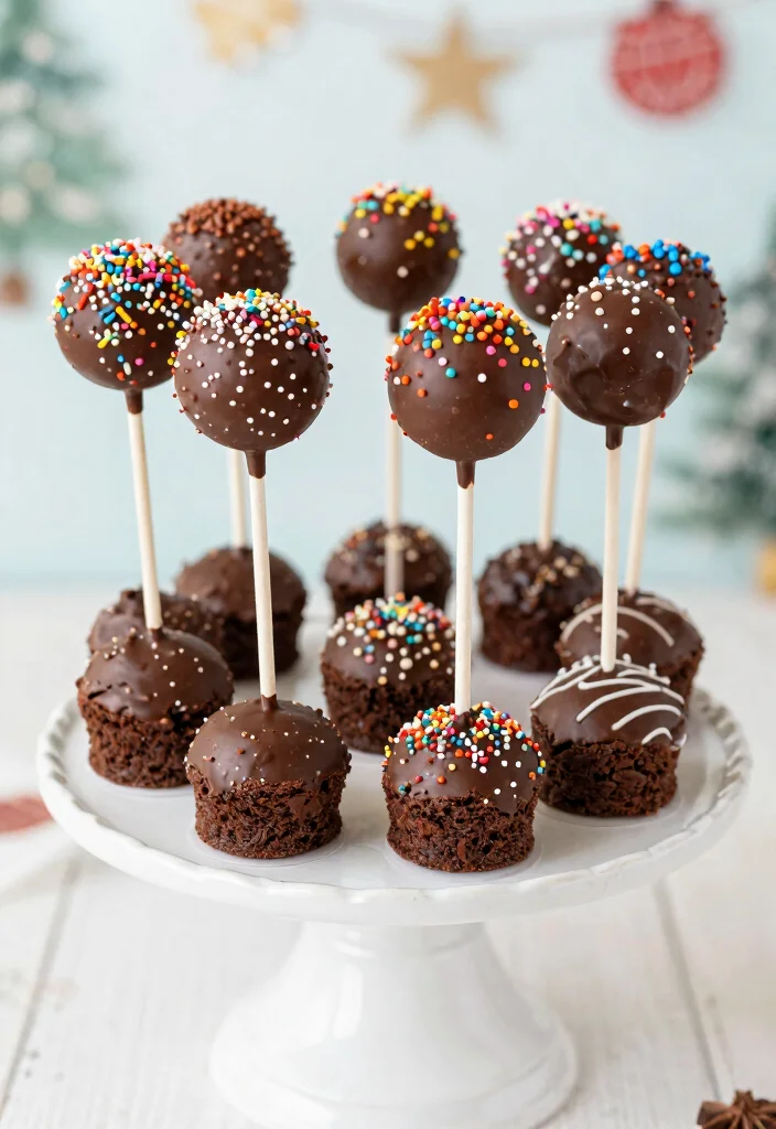 16 Brownie Cake Ideas: Layered Chocolate Desserts - 16. Brownie Cake Pops 1