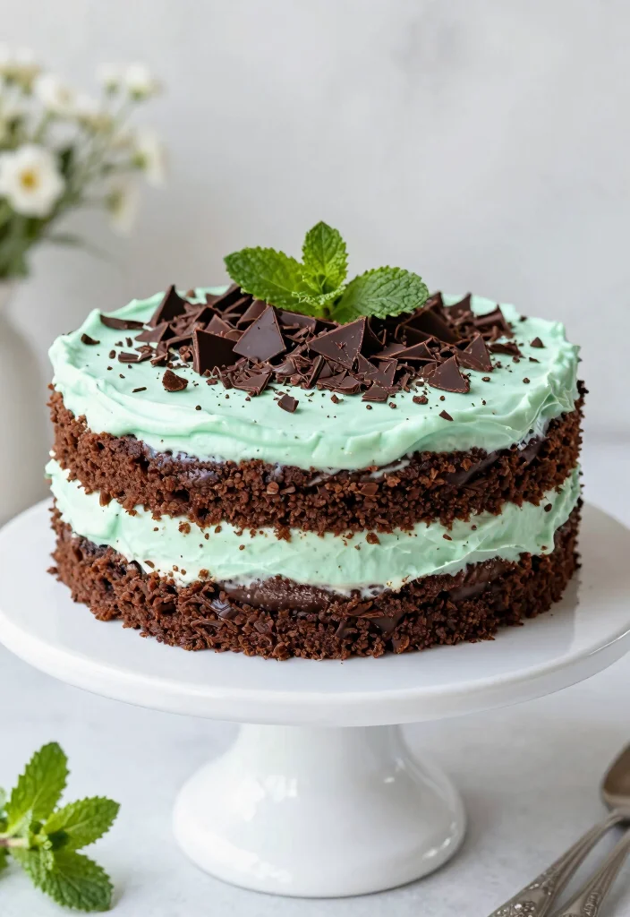 16 Brownie Cake Ideas: Layered Chocolate Desserts - 4. Mint Chocolate Layer Cake 1