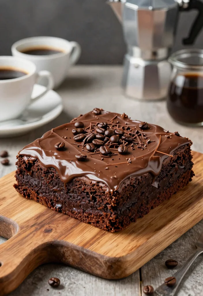 16 Brownie Cake Ideas: Layered Chocolate Desserts - 7. Mocha Fudge Brownie Cake 1