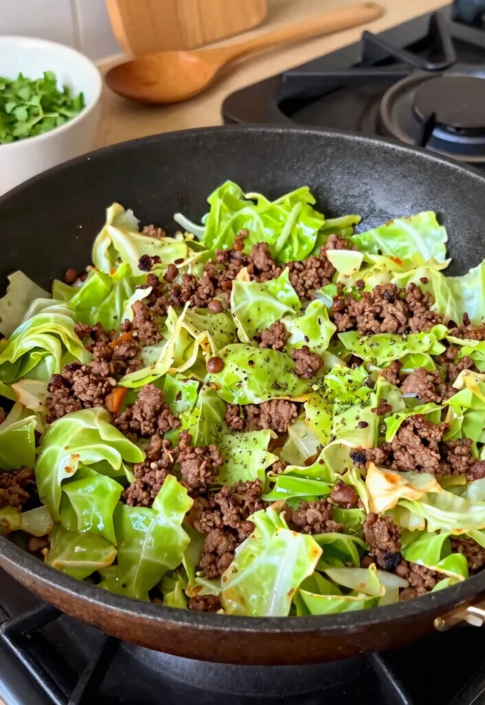 16 Cabbage and Hamburger Recipes for Cozy Budget Comfort Meals - 1. One-Pan Hamburger Cabbage Skillet 1