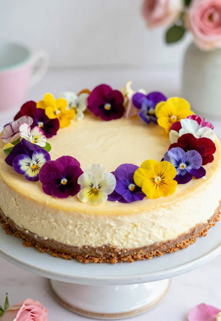 16 Cheesecake Birthday Cake Decoration Ideas: Elegant Fun Designs - 1. Floral Elegance 1