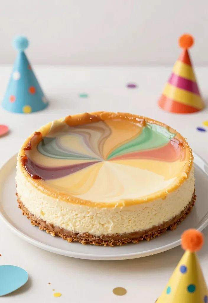 16 Cheesecake Birthday Cake Decoration Ideas: Elegant Fun Designs - 12. Fun Pinwheel Design 1