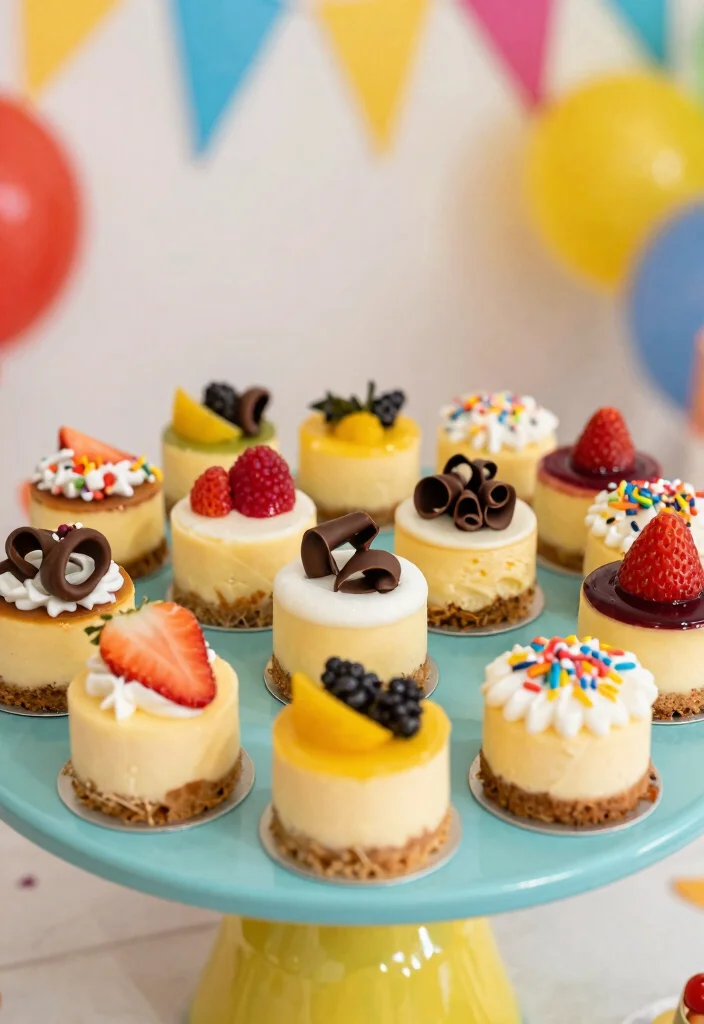 16 Cheesecake Birthday Cake Decoration Ideas: Elegant Fun Designs - 13. Mini Cheesecake Bites 1