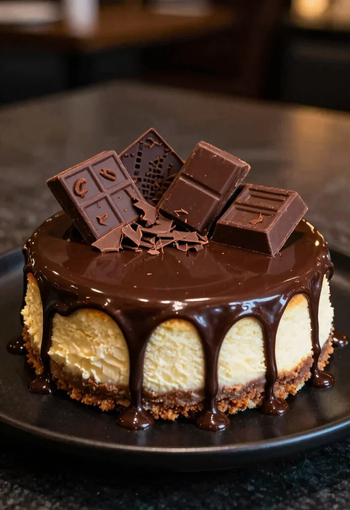 16 Cheesecake Birthday Cake Decoration Ideas: Elegant Fun Designs - 2. Dripping Chocolate Ganache 1