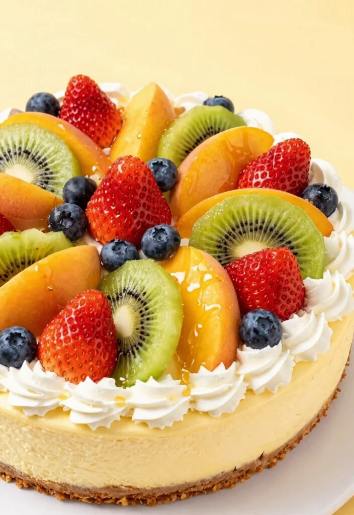 16 Cheesecake Birthday Cake Decoration Ideas: Elegant Fun Designs - 3. Fruit Fiesta 1