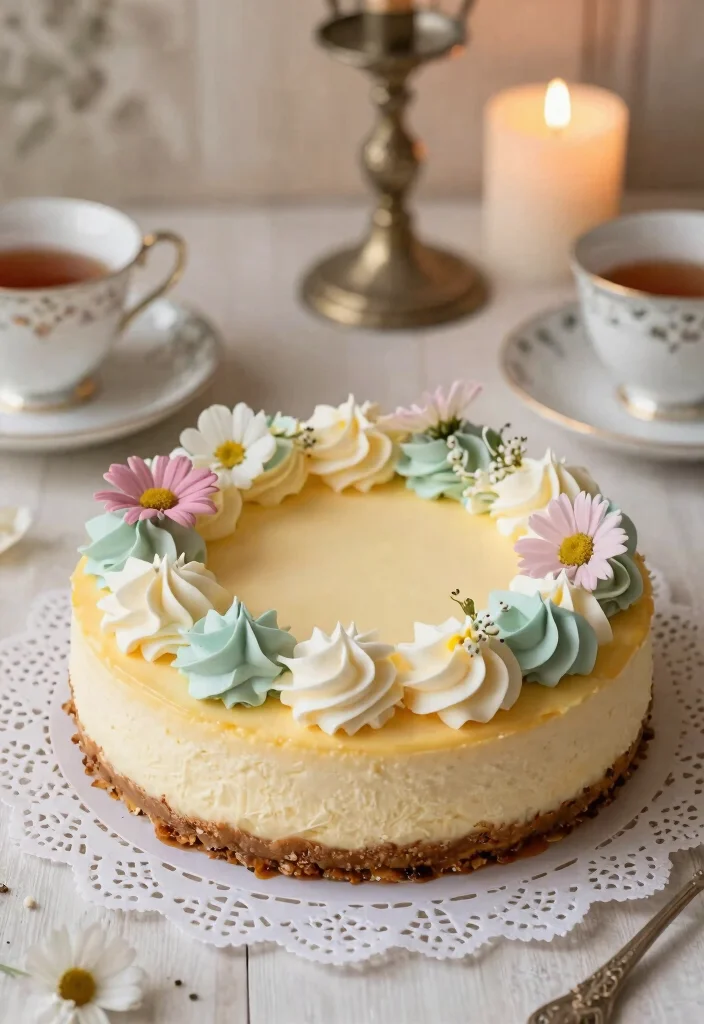 16 Cheesecake Birthday Cake Decoration Ideas: Elegant Fun Designs - 8. Vintage Charm 1