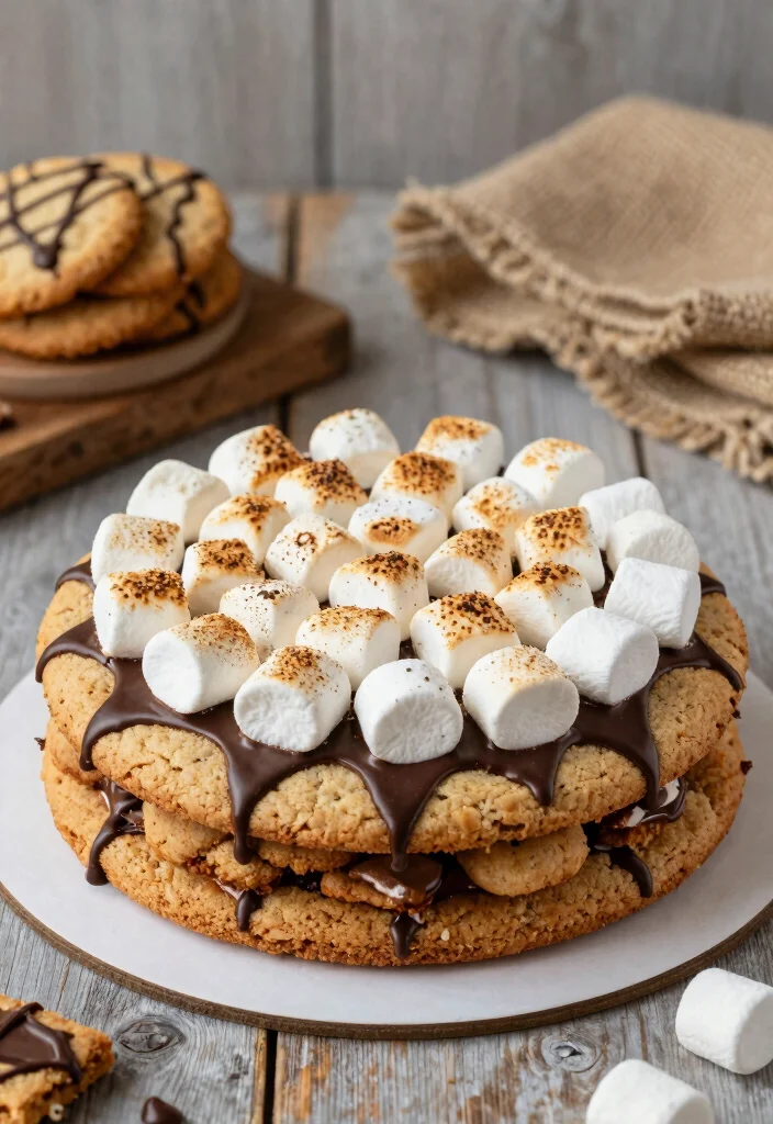16 Cookie Cake Wedding Cakes Ideas for Your Fun Modern Dessert Table - 7. S'mores Cookie Cake 1