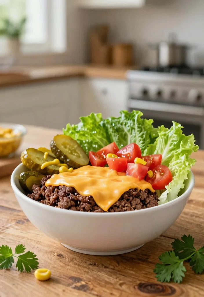 16 Hamburger in a Bowl Ideas: Low Carb Comfort - 1. Classic Cheeseburger Bowl 1