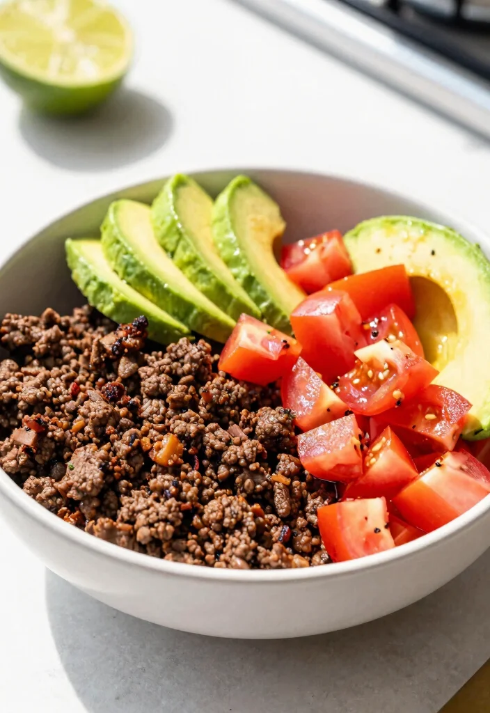 16 Hamburger in a Bowl Ideas: Low Carb Comfort - 16. Cilantro Lime Burger Bowl 1