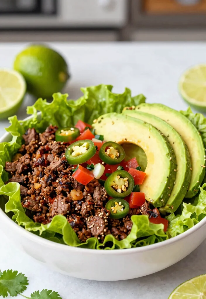 16 Hamburger in a Bowl Ideas: Low Carb Comfort - 2. Spicy Taco Bowl 1