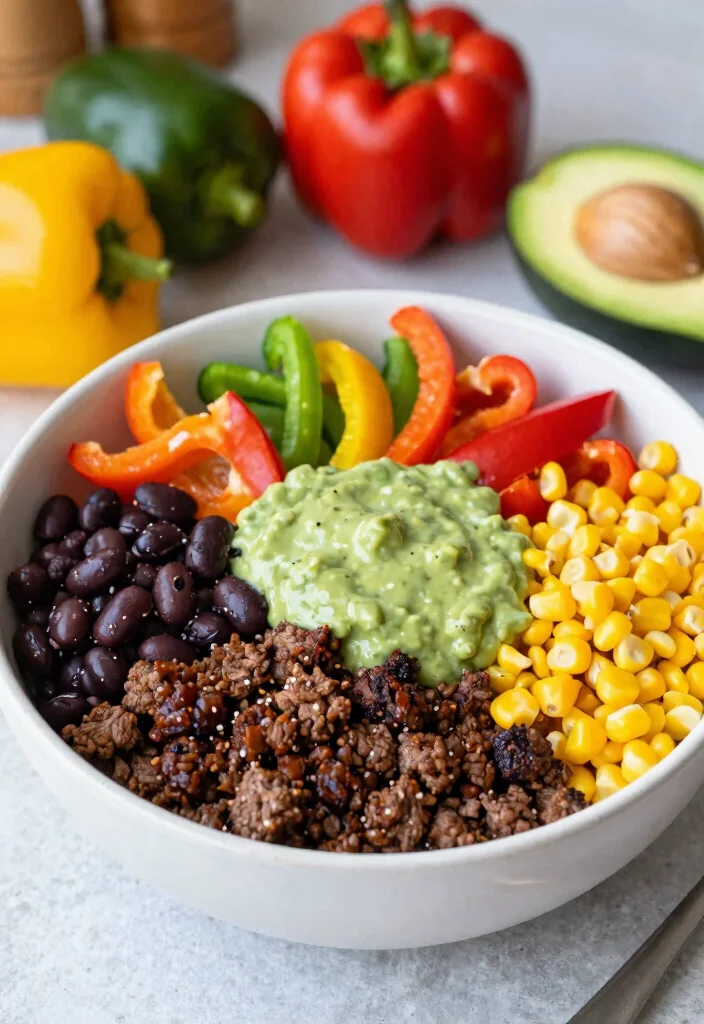 16 Hamburger in a Bowl Ideas: Low Carb Comfort - 7. Southwest Burger Bowl 1