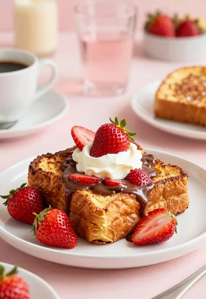 16 Sourdough French Toast Casserole Ideas: Cozy Brunch Bake - 13. Nutella and Strawberry Sourdough French Toast Casserole 1