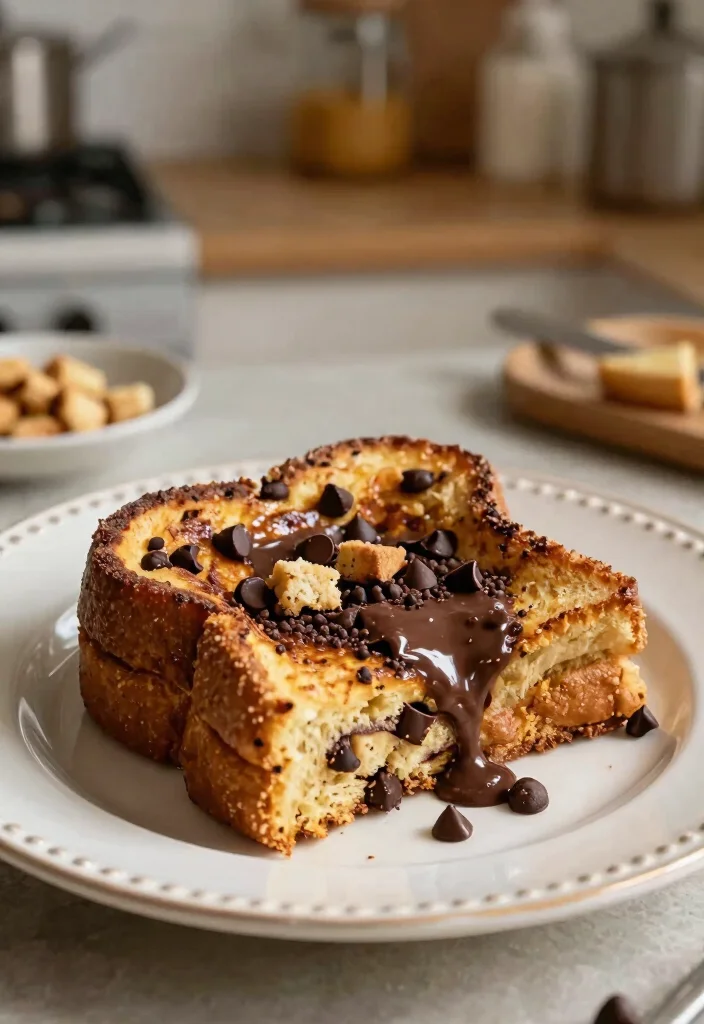 16 Sourdough French Toast Casserole Ideas: Cozy Brunch Bake - 14. Chocolate Chip Cookie Dough Sourdough French Toast Casserole 1