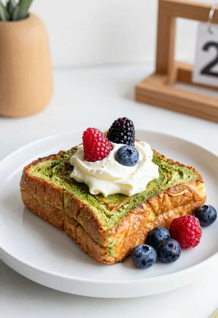 16 Sourdough French Toast Casserole Ideas: Cozy Brunch Bake - 16. Matcha Green Tea Sourdough French Toast Casserole 1