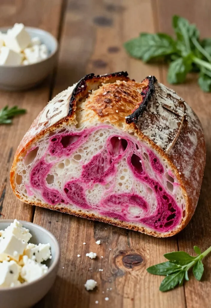 16 Sourdough Inclusion Ideas: Flavor-Packed Loaves - 7. Beetroot and Feta 1