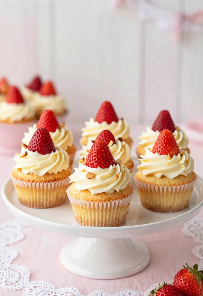 16 Strawberry Cheesecake Cupcakes Ideas Cute Party Desserts - 10. Strawberry Almond Cheesecake Cupcakes 1
