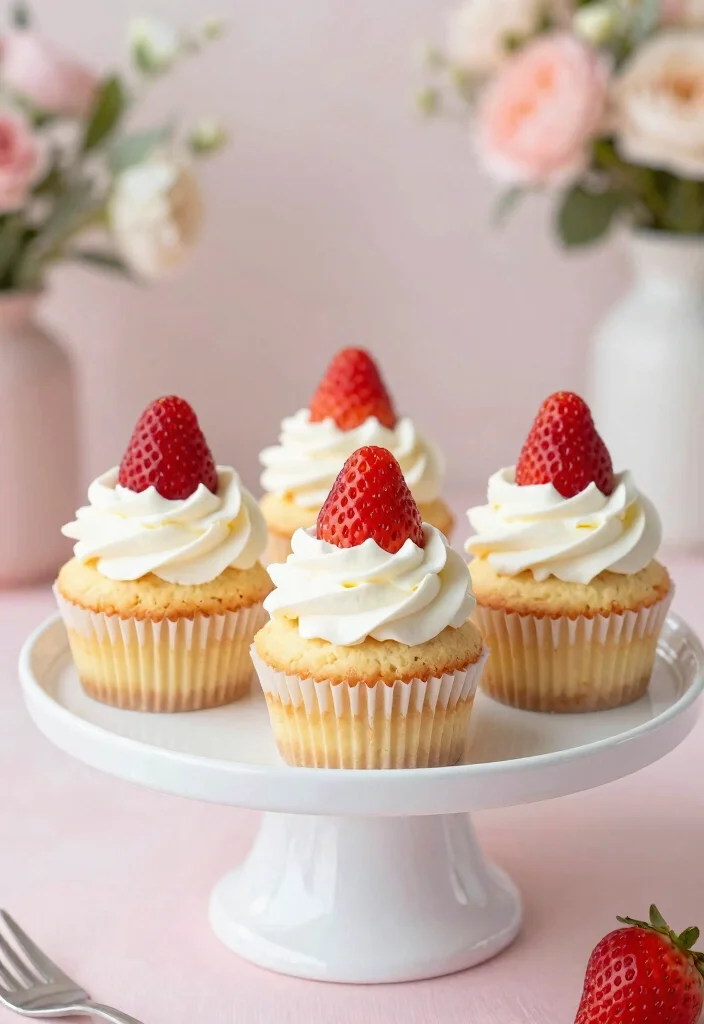 16 Strawberry Cheesecake Cupcakes Ideas Cute Party Desserts - 12. Strawberry Cheesecake Cupcakes with Whipped Cream 1