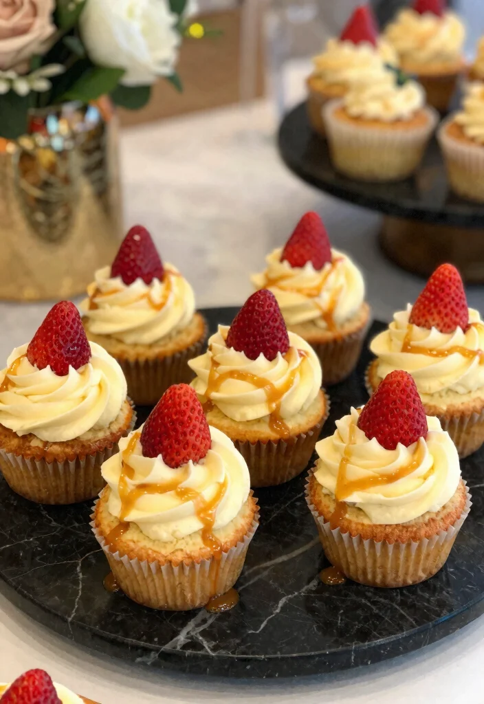 16 Strawberry Cheesecake Cupcakes Ideas Cute Party Desserts - 15. Strawberry Cheesecake Cupcakes with Caramel Drizzle 1