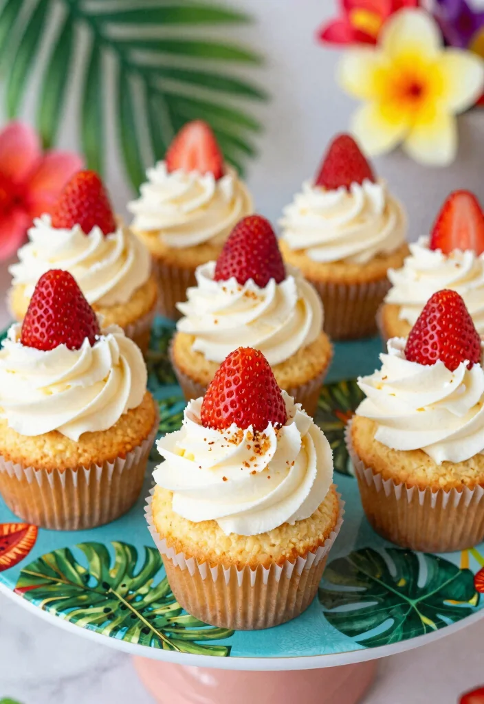 16 Strawberry Cheesecake Cupcakes Ideas Cute Party Desserts - 8. Strawberry Coconut Cheesecake Cupcakes 1