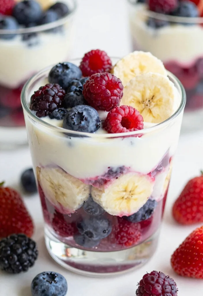 16 Vegan Banana Pudding Ideas: Plant-Based Classic Dessert - 6. Berry Layered Vegan Banana Pudding 1