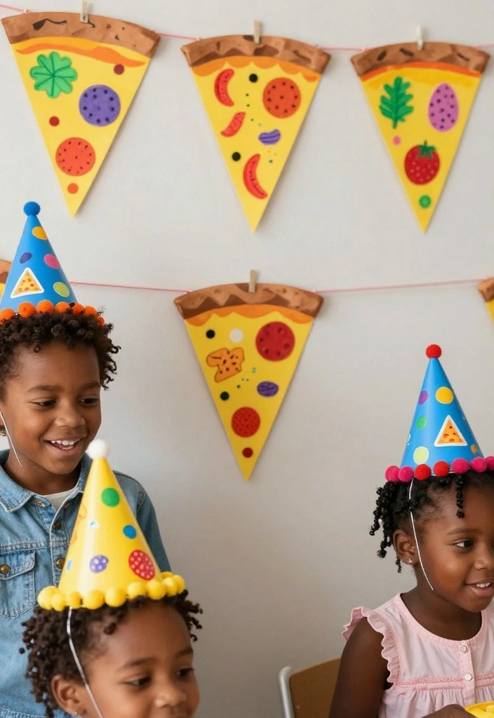17 Adorable Pizza Baby Shower Ideas for a Themed Celebration - 10. Pizza Party Hats 1