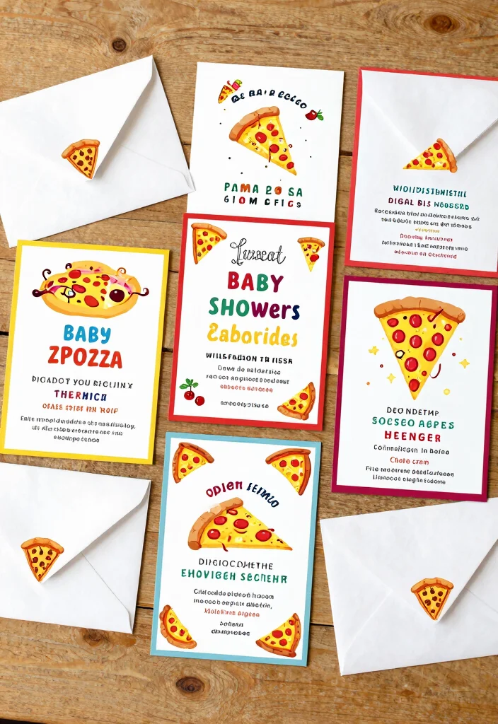 17 Adorable Pizza Baby Shower Ideas for a Themed Celebration - 11. Pizza Baby Shower Invitations 1