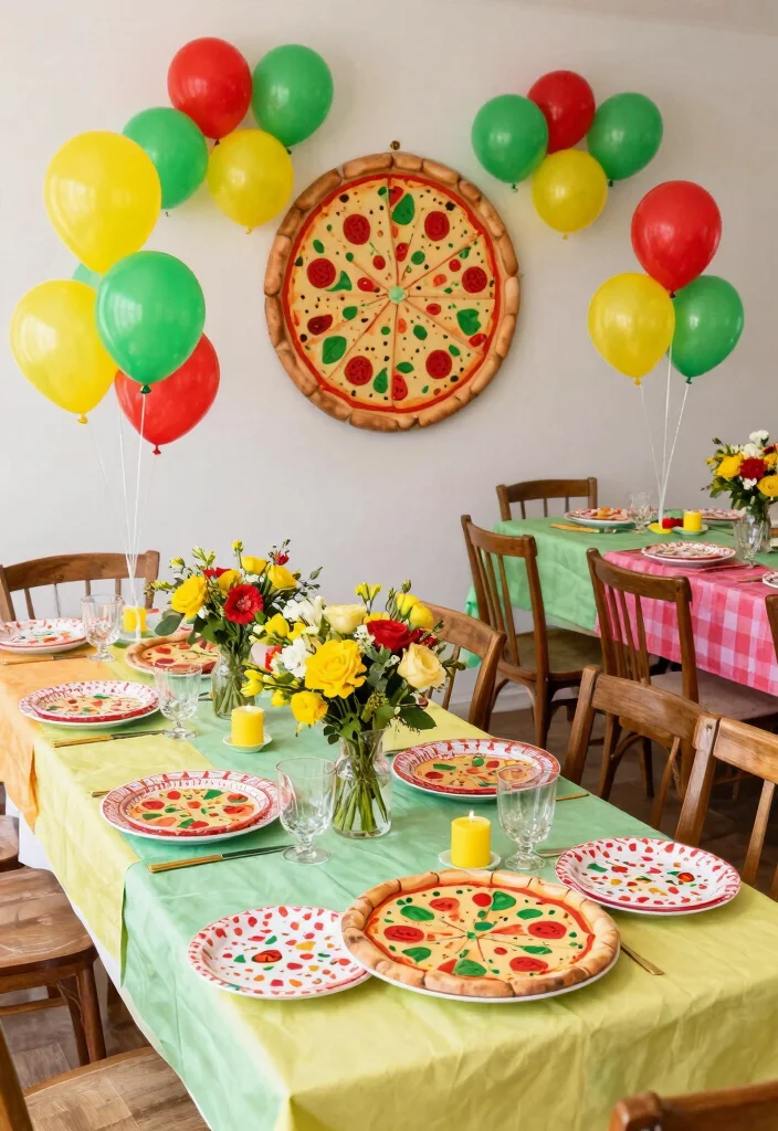 17 Adorable Pizza Baby Shower Ideas for a Themed Celebration - 14. Pizza Color Scheme 1