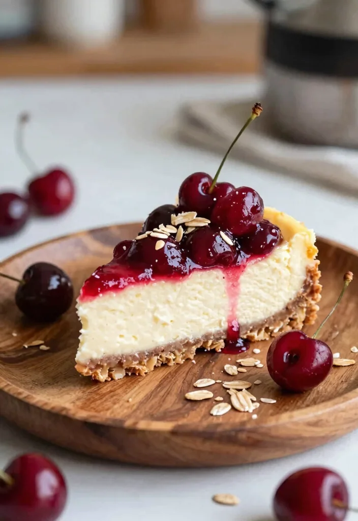17 Cherry Cheesecake Recipe Ideas: Classic Sweet Tart Flavor - 17. Cherry Oatmeal Cheesecake 1