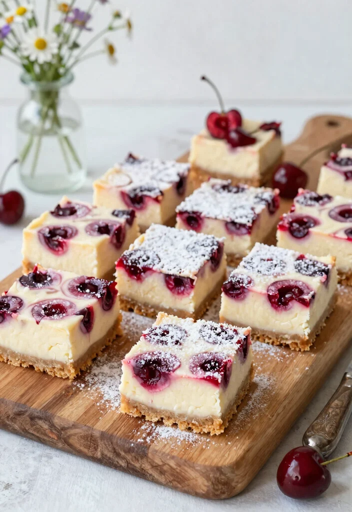 17 Cherry Cheesecake Recipe Ideas: Classic Sweet Tart Flavor - 3. Cherry Swirl Cheesecake Bars 1
