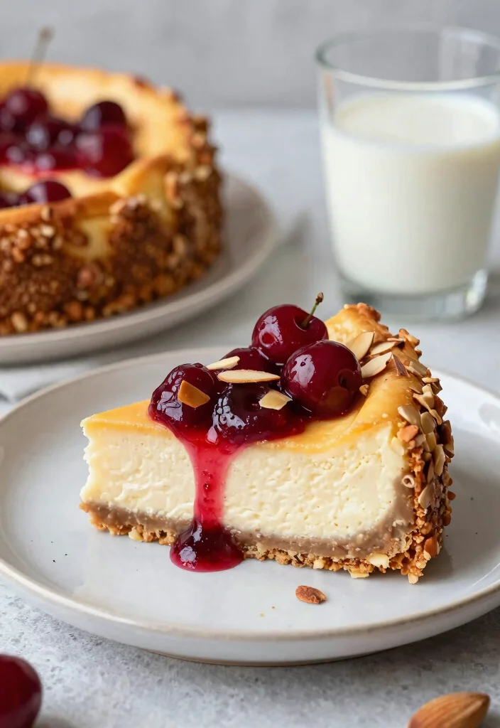 17 Cherry Cheesecake Recipe Ideas: Classic Sweet Tart Flavor - 6. Cherry Almond Cheesecake 1